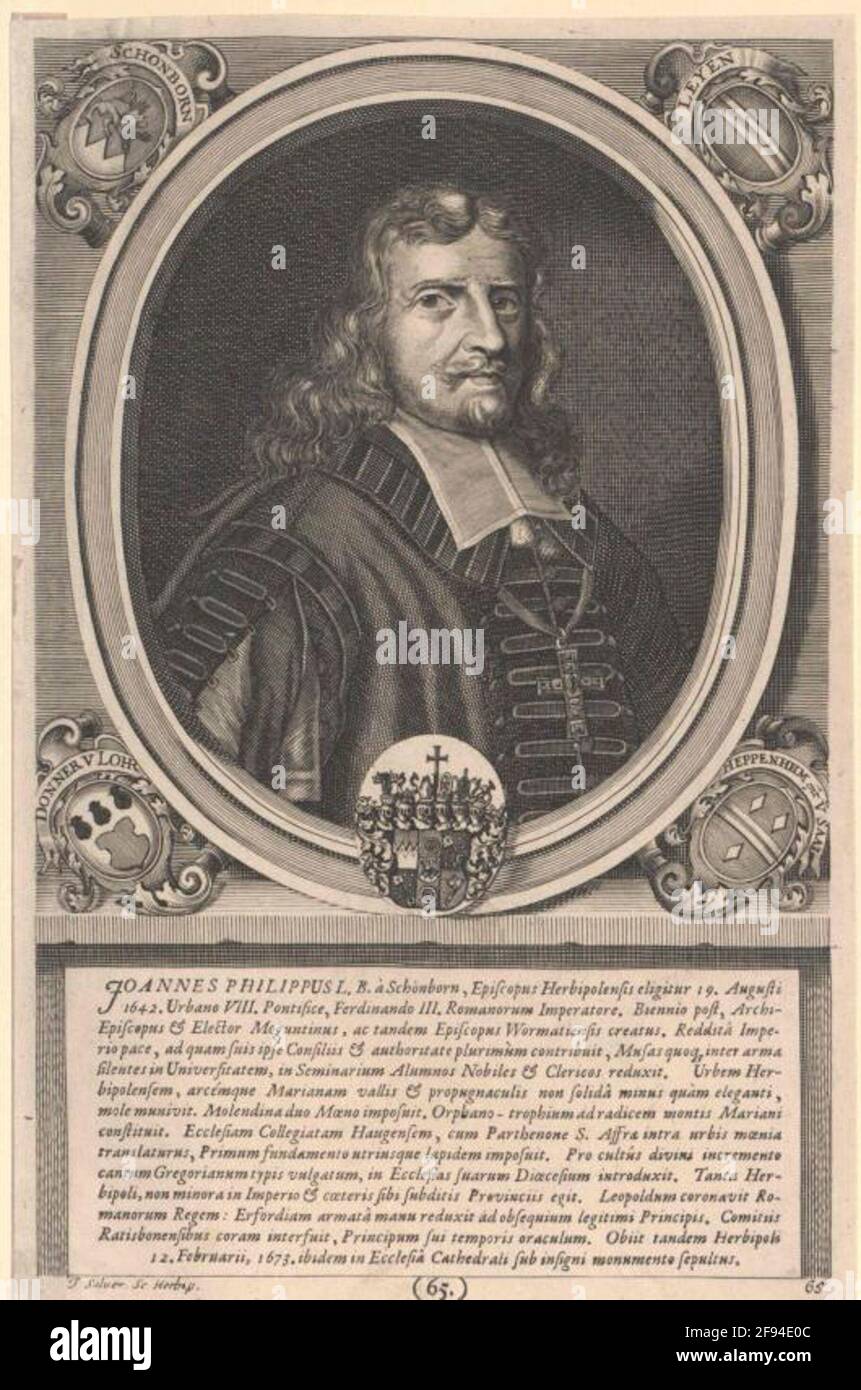 Schönborn, Johann Philipp von Stecher: Salver, Johann (1) Stockfoto