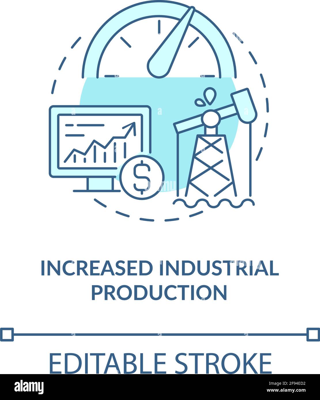 Symbol für ein erhöhtes industrielles Produktionskonzept Stock Vektor