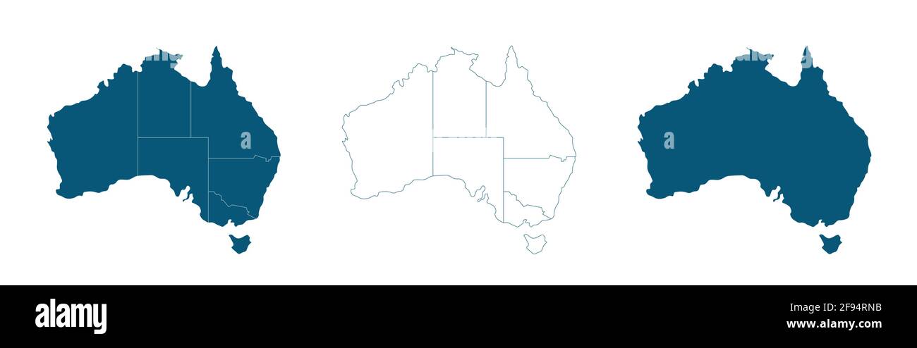 Vektorkarte von Australien mit Grenzen von Staaten Stock Vektor