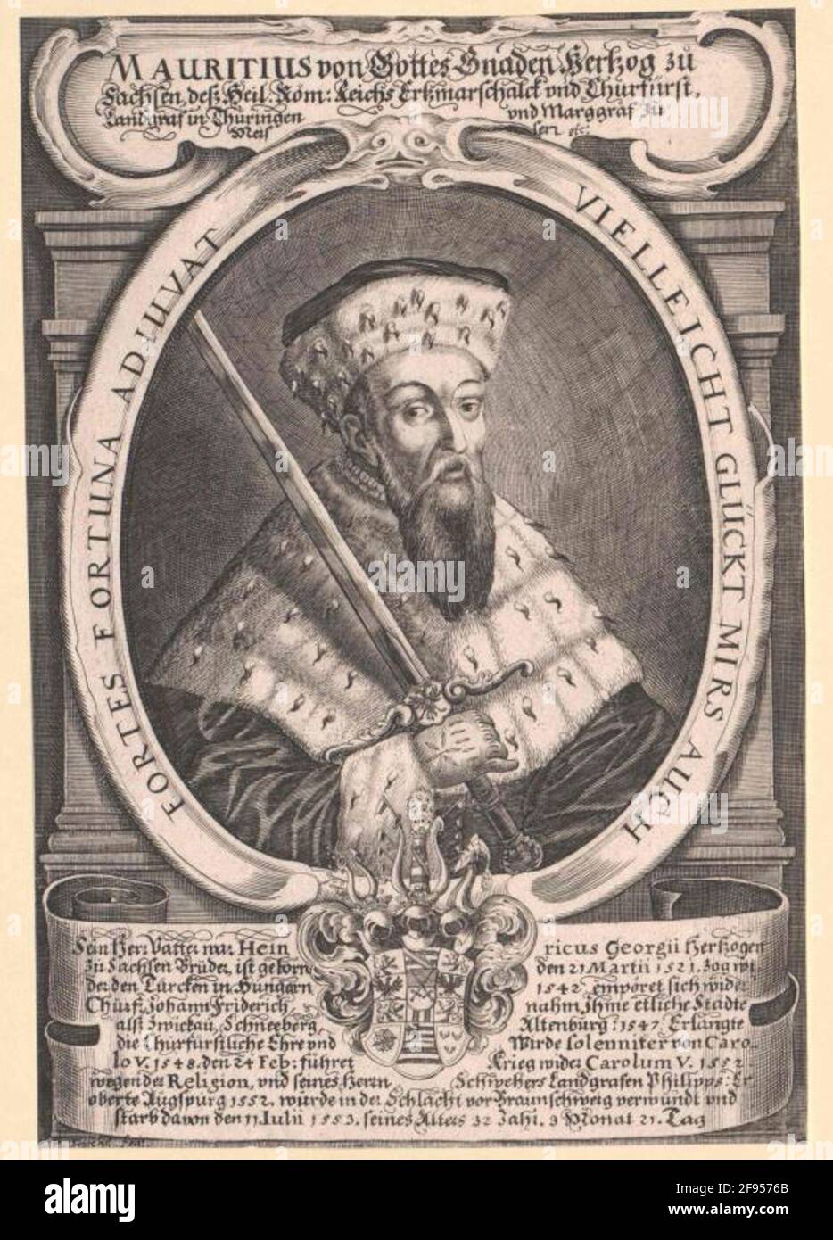 Moritz, Kurfürst von Sachsen Stecher: Trochel, Peterada: 1635/1667 Stockfoto