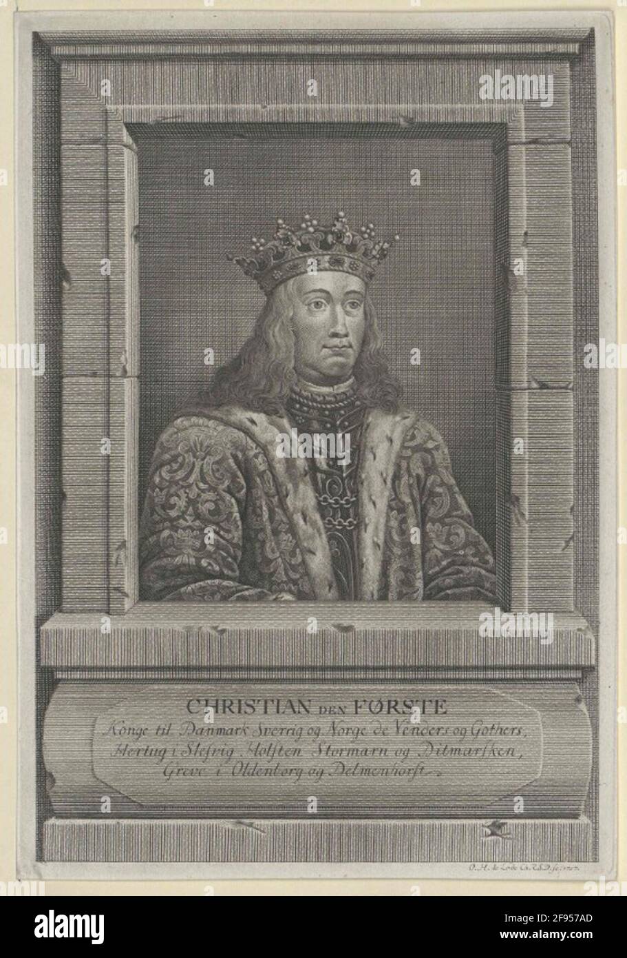 Christian I., König von Dänemark Stecher: Lode, Odoard Helmont by Stockfoto