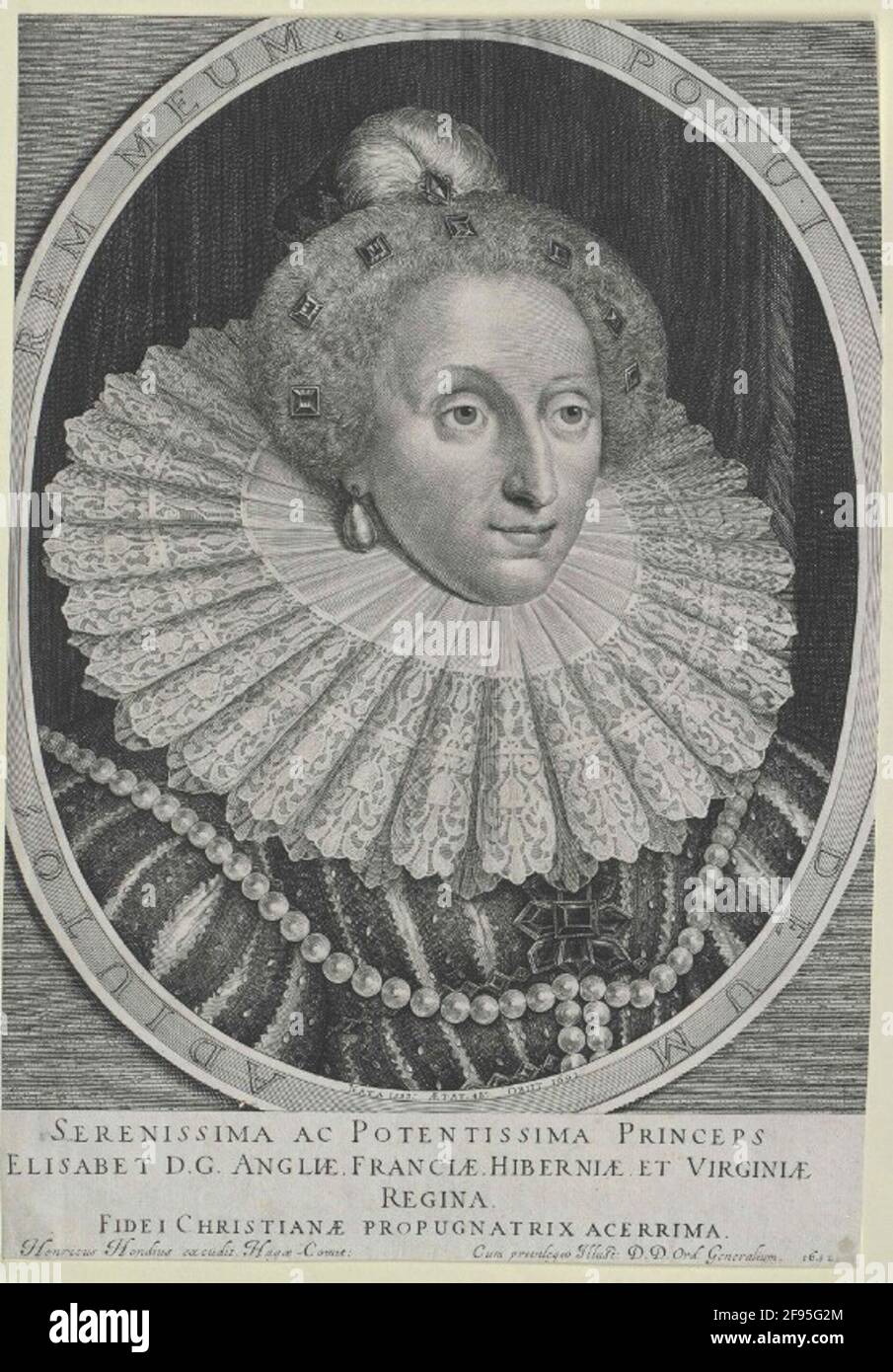 Elisabeth I., Königin von England Stecher: DELFF, Jacob Willemsz. (1619-1661) Verlag: Hondius, Hendrik (2) Publishing Sort: The Hague Stockfoto