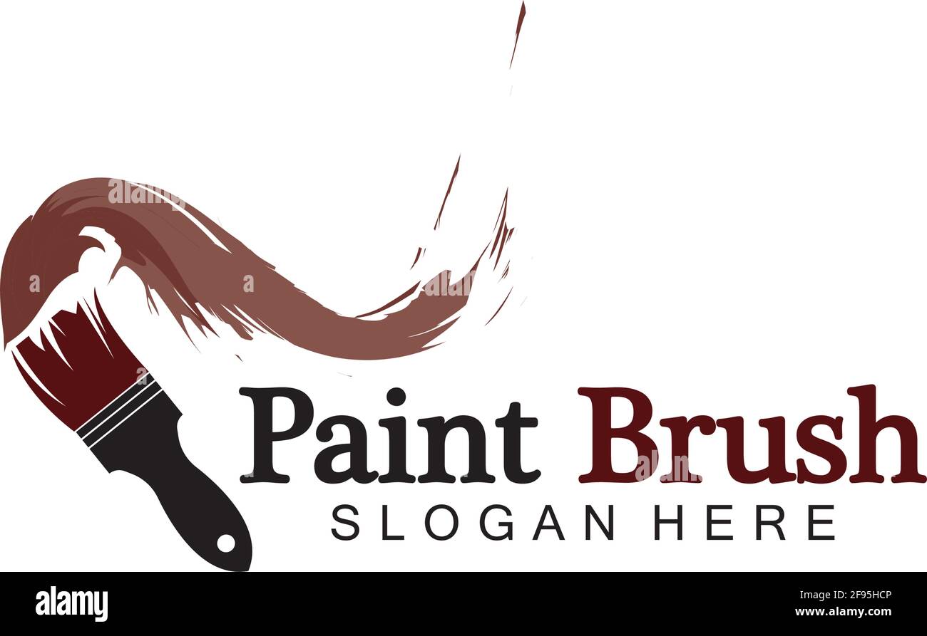 Abstrakte Vektor Malerei Pinsel und bunte Farbe Splash Symbol, Emblem, Logo-Design mit Farbe Alternative und Graustufen-Version. Editierbares EPS-Format d Stock Vektor