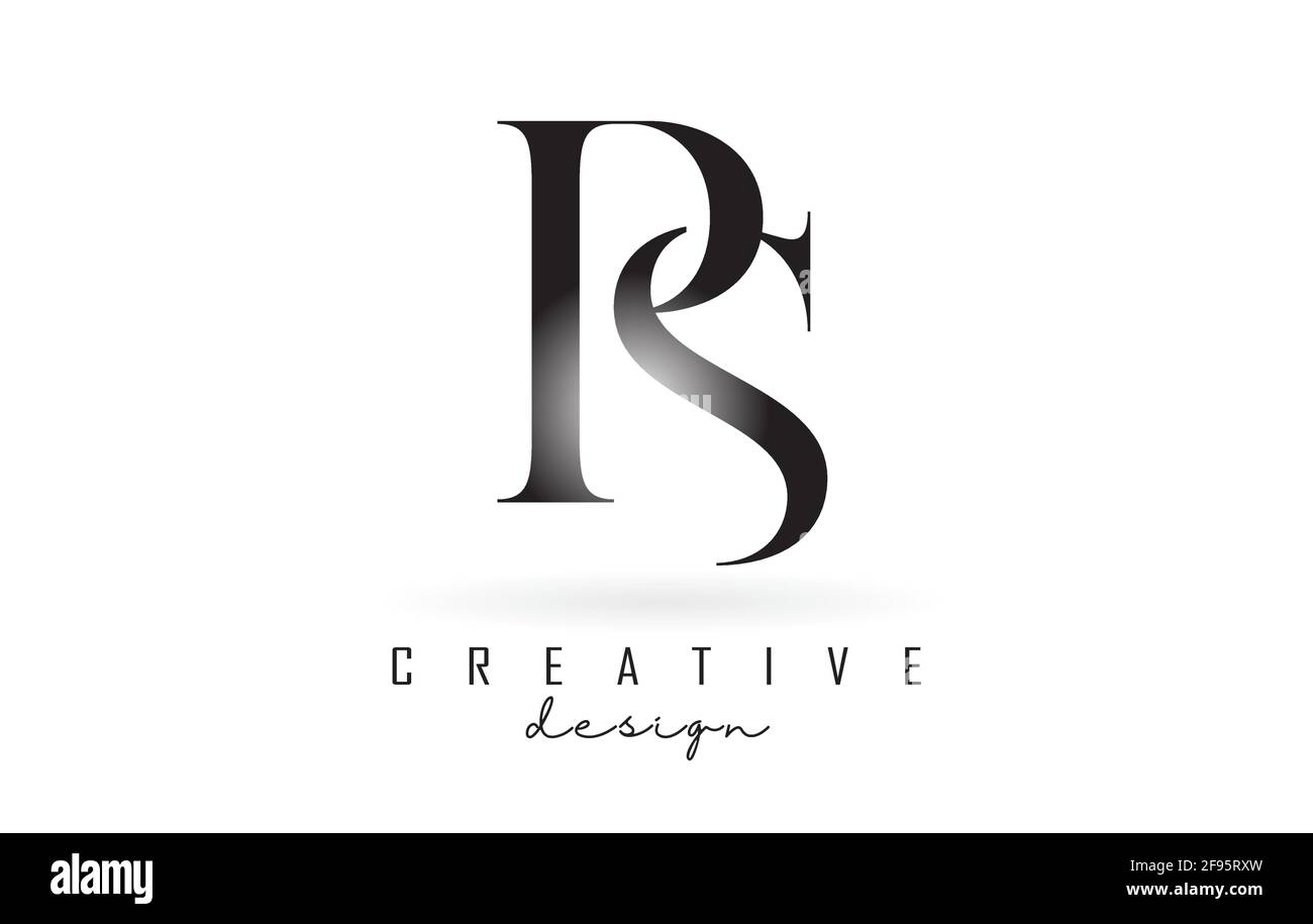 RS R s Letter Design Logo Logo-Konzept mit Serifenschrift und elegantem Stil. Symbol für Vektorgrafik mit den Buchstaben R und s. Stock Vektor