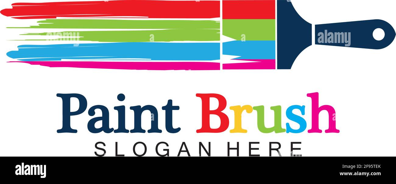 Abstrakte Vektor Malerei Pinsel und bunte Farbe Splash Symbol, Emblem, Logo-Design mit Farbe Alternative und Graustufen-Version. Editierbares EPS-Format d Stock Vektor