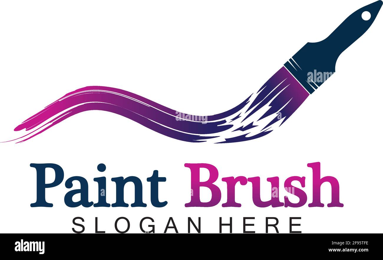 Abstrakte Vektor Malerei Pinsel und bunte Farbe Splash Symbol, Emblem, Logo-Design mit Farbe Alternative und Graustufen-Version. Editierbares EPS-Format d Stock Vektor