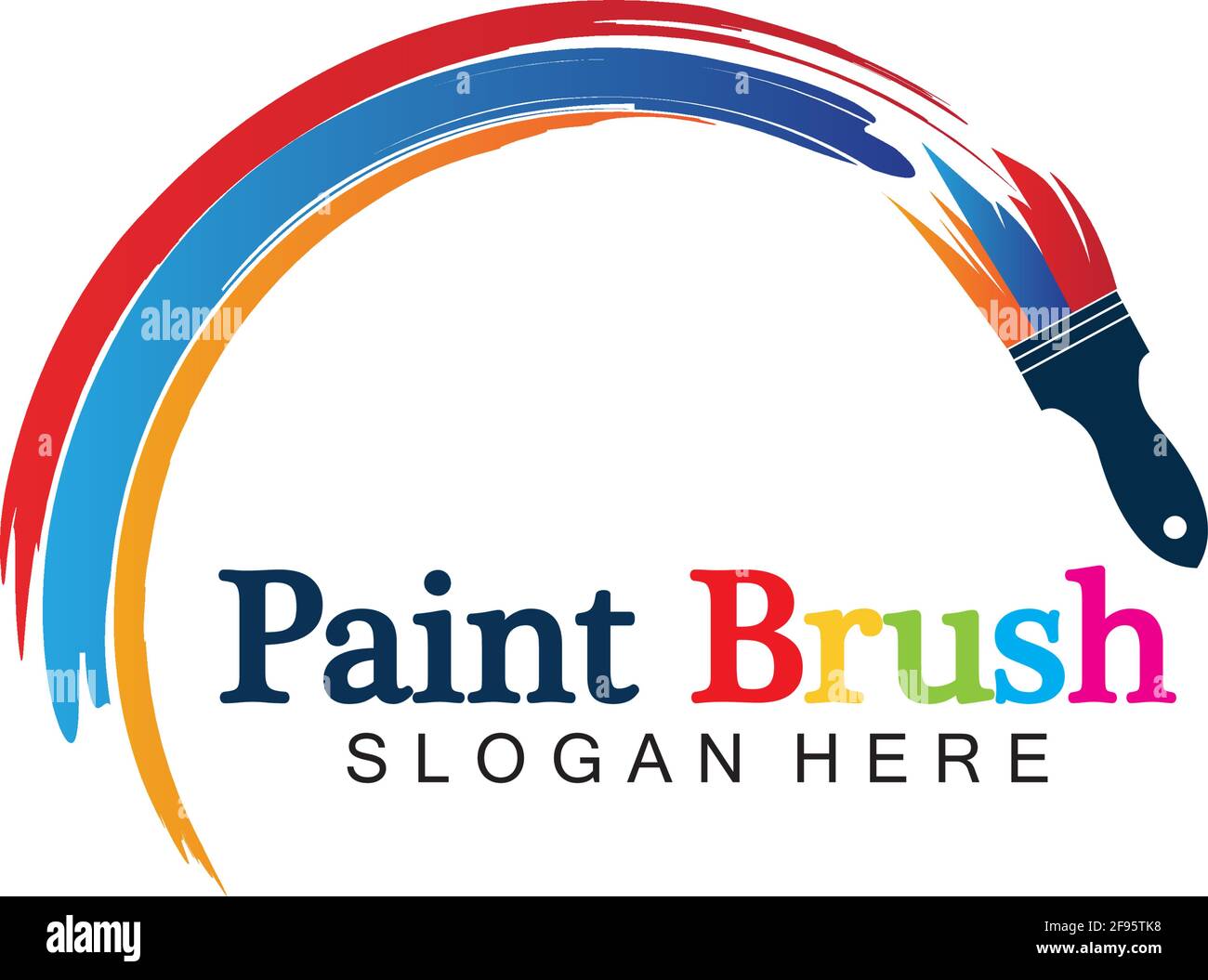 Abstrakte Vektor Malerei Pinsel und bunte Farbe Splash Symbol, Emblem, Logo-Design mit Farbe Alternative und Graustufen-Version. Editierbares EPS-Format d Stock Vektor