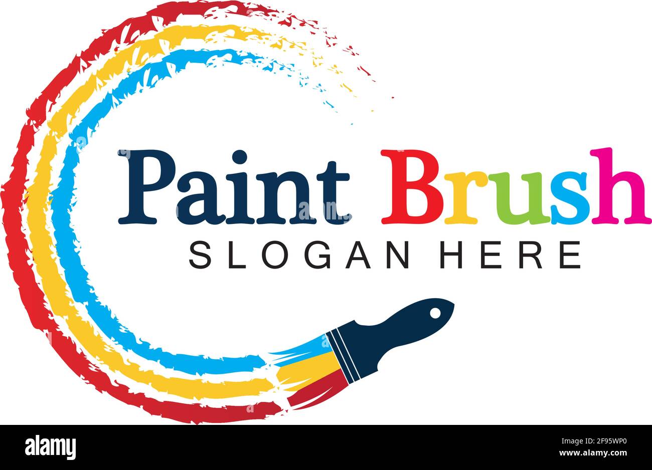 Abstrakte Vektor Malerei Pinsel und bunte Farbe Splash Symbol, Emblem, Logo-Design mit Farbe Alternative und Graustufen-Version. Editierbares EPS-Format d Stock Vektor