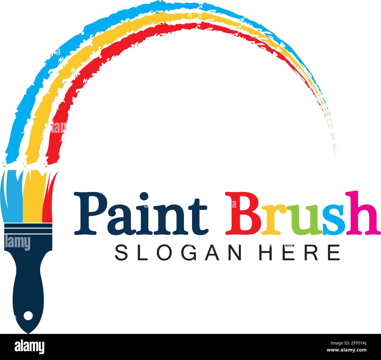 Abstrakte Vektor Malerei Pinsel und bunte Farbe Splash Symbol, Emblem, Logo-Design mit Farbe Alternative und Graustufen-Version. Editierbares EPS-Format d Stock Vektor