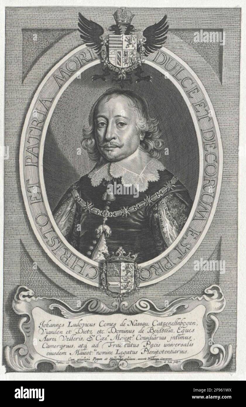 Johann Ludwig von Nassau-Hadamar Stecher: Joden, Pieter DE (2) Stockfoto