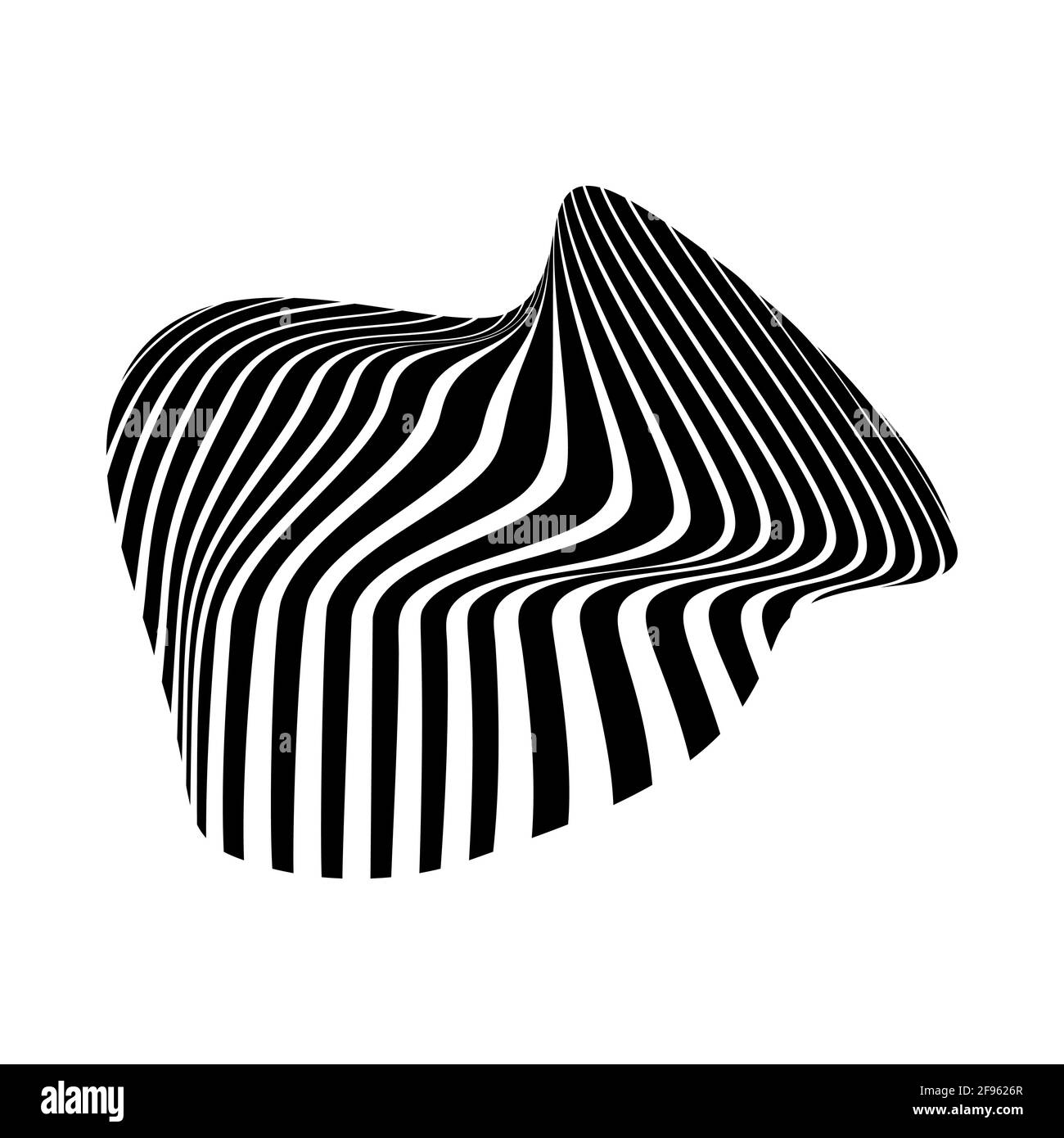 Seltsame Vektorform auf weißem Hintergrund isoliert. Geometrische Figur perfekt für Logo-Webseiten Social-Media-T-Shirts Sci-Fi-Szenen Postkarten Stock Vektor