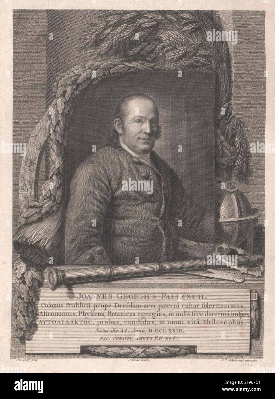 Palitzsch, Johann Georg Maler: Graff, Anton (1736) Zeichner: Schenau, Johann Eleazarstecher: Schulze, Christian Gottfried Stockfoto