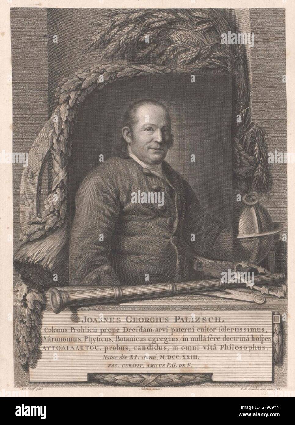 Palitzsch, Johann Georg Maler: Graff, Anton (1736) Zeichner: Schenau, Johann Eleazarstecher: Schulze, Christian Gottfried Stockfoto