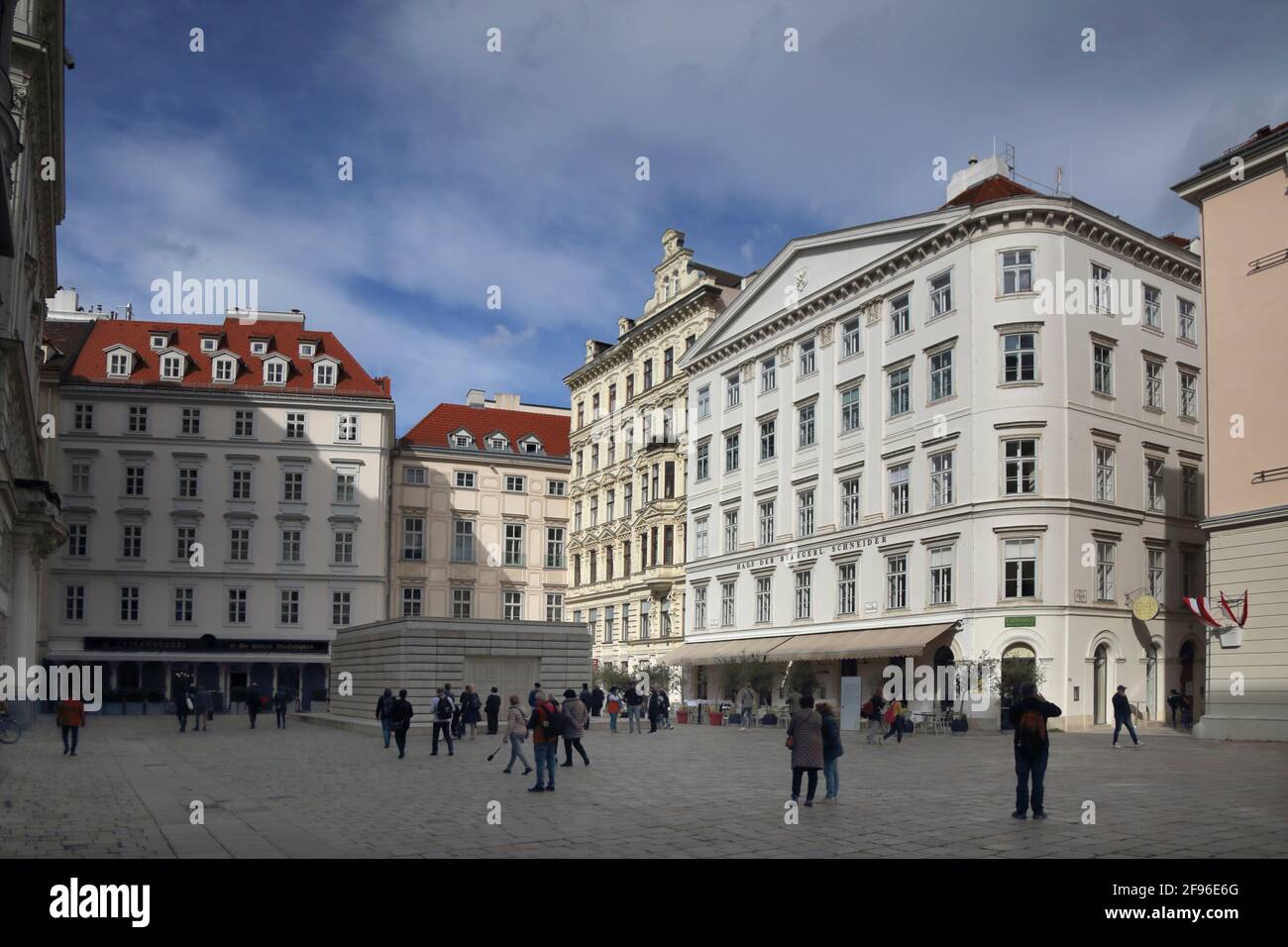 Österreich, Wien, Judenplatz, Gedenkstätte für die österreichisch-jüdischen Opfer der Shoah Stockfoto