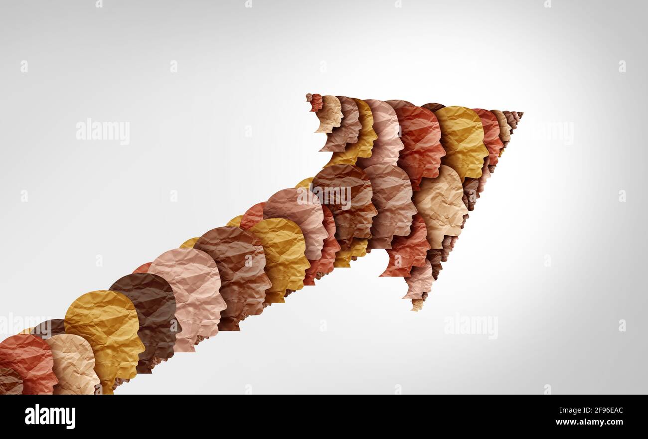 Sozialer Fortschritt und multikulturelle Gesellschaft und Multikulturalismus als Feier vielfältiger Kulturen und Vielfalt oder afrikanischem schwarzen Stolz. Stockfoto