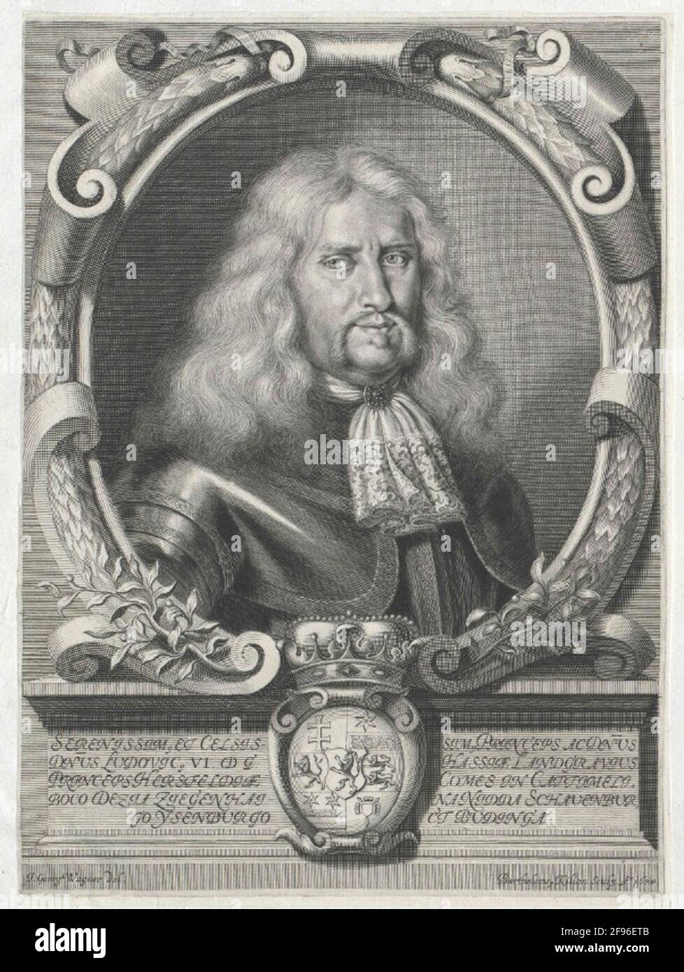 Ludwig VI., Landgraf von Hessen-Darmstadt Stecher: Kilian, Bartholomew (2) Zeichner: Wagner, Johann Georg (1642) Stockfoto