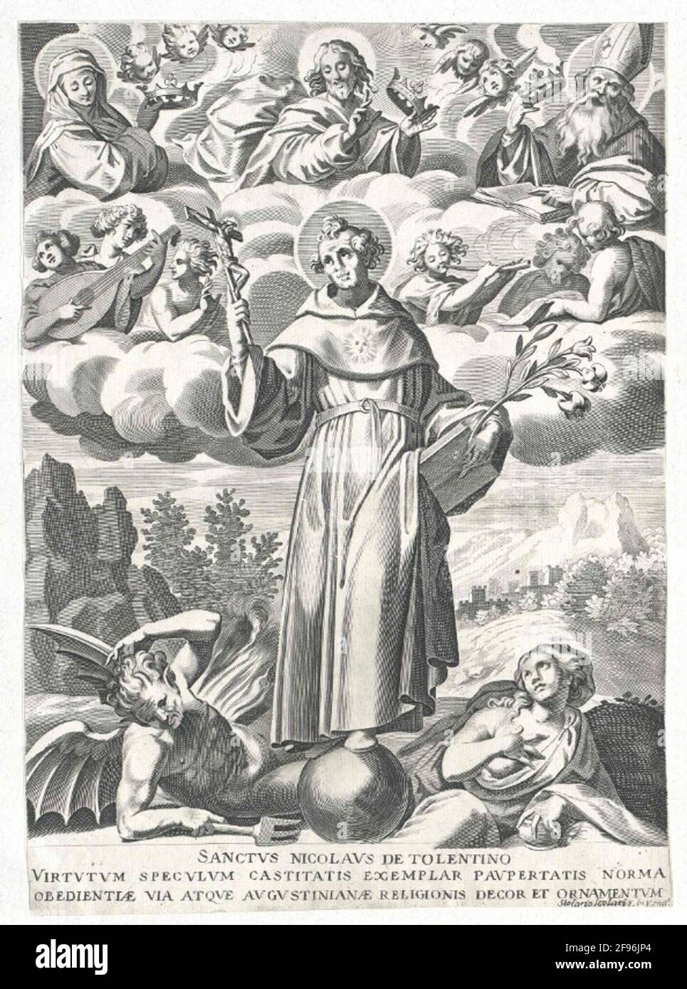 Nikolaus von Tolentino, heiliger. Stockfoto