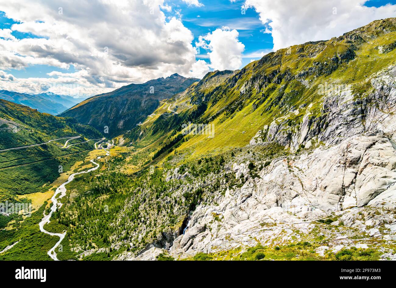Schweizer Alpen am Furkapass Stockfoto