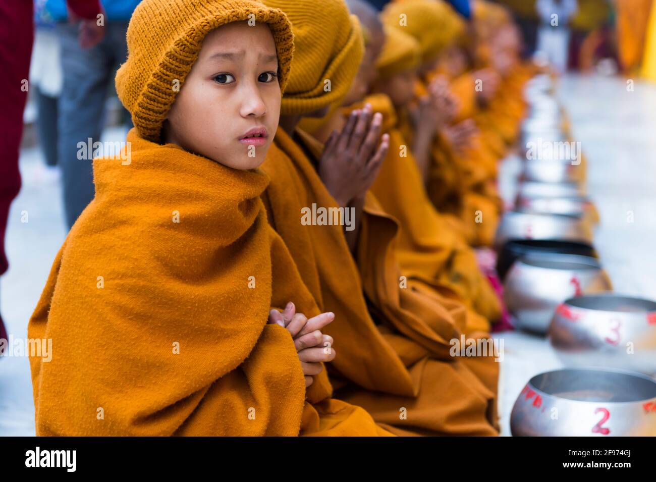 Mahabodhi-Tempel, nehmt nichts, was nicht freiwillig gegeben wird Stockfoto