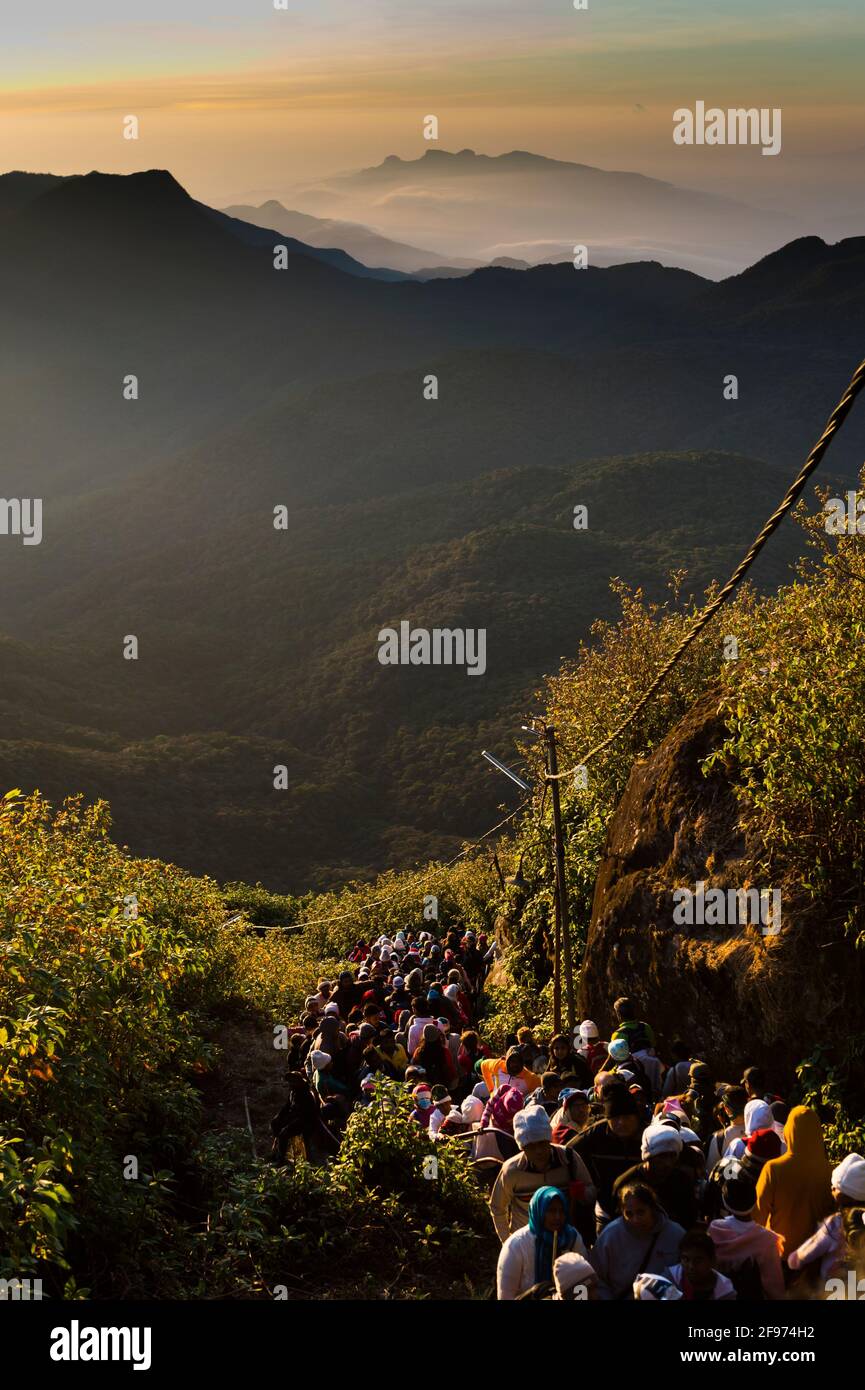 Sri Pada, der Gipfel Adams Stockfoto