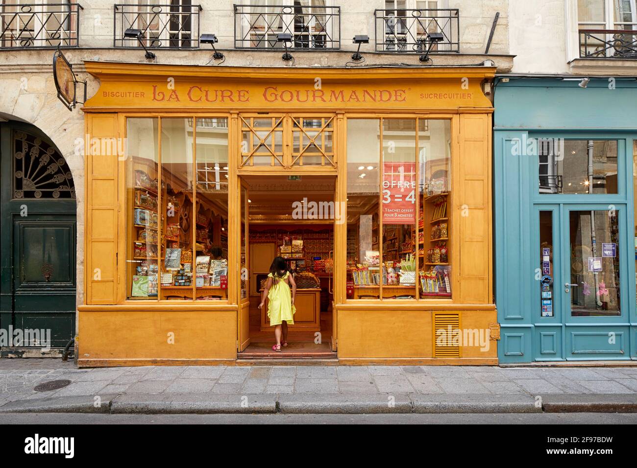 La Cure Gourmande Geschäft auf der Insel L'Ile Saint Louis in Paris Frankreich Stockfoto