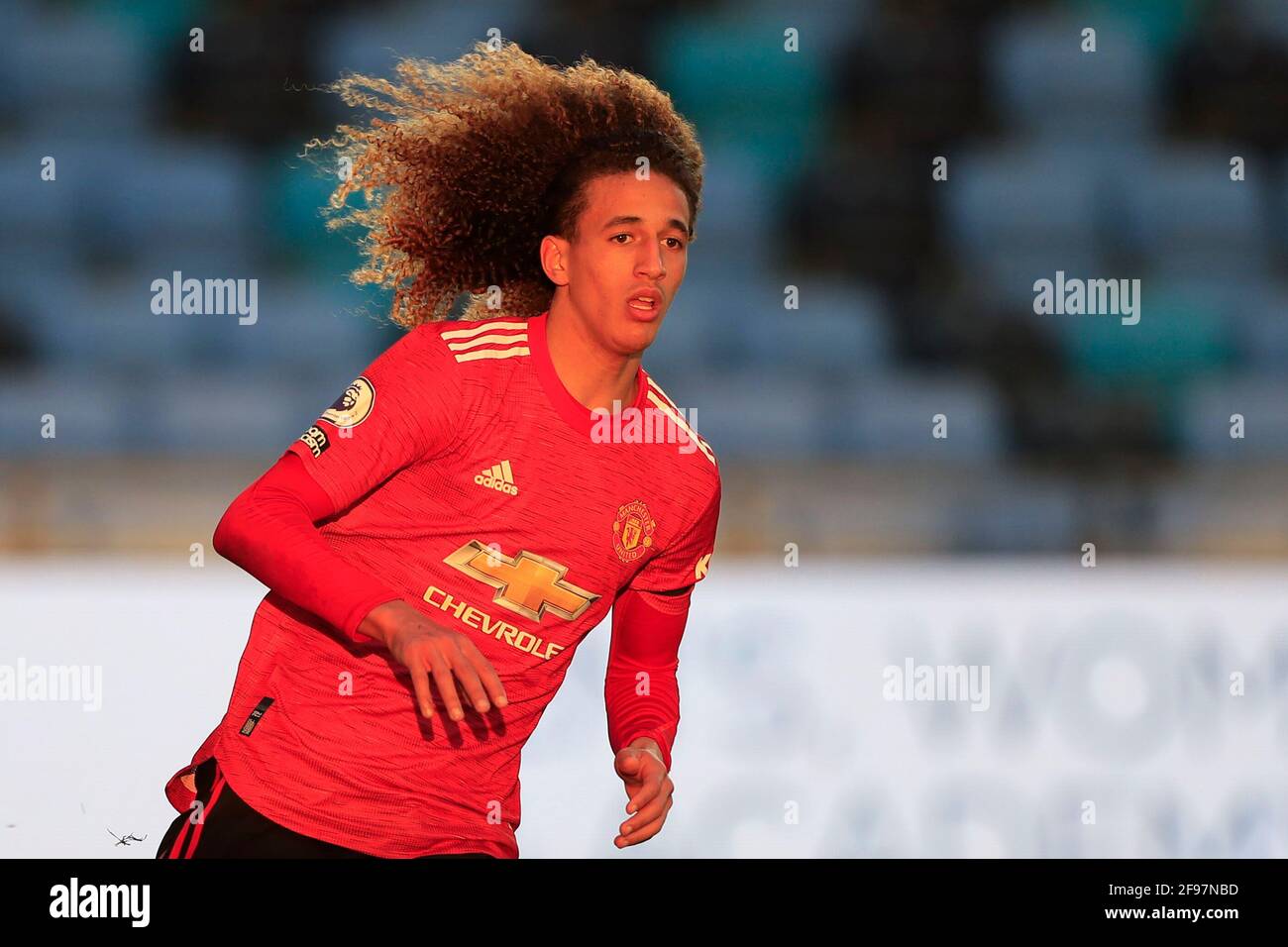 Manchester, Großbritannien. April 2021. Hannibal Mejbri #10 von Manchester United in Manchester, UK am 4/16/2021. (Foto von Conor Molloy/News Images/Sipa USA) Quelle: SIPA USA/Alamy Live News Stockfoto