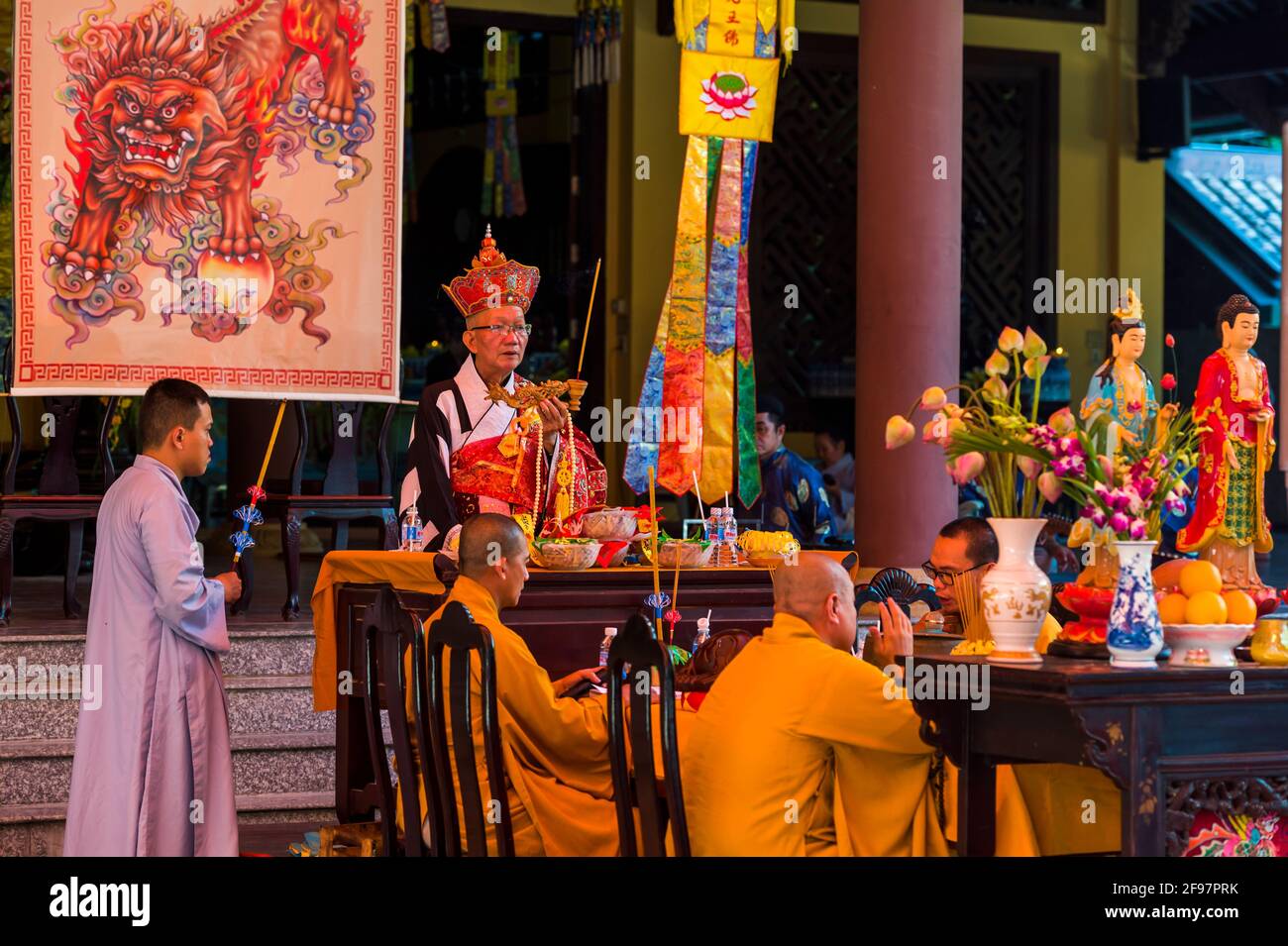 Vietnam, Ho Chi Minh Stadt, Chua Giac Lam Pagode mit der Trai Dan Chan Te Zeremonie, Zeremonie für den Verstorbenen Stockfoto