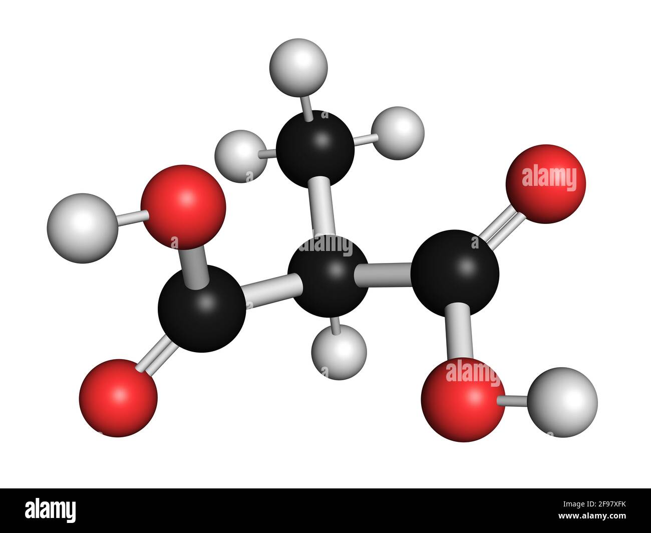 Methylmalonsäure-Molekül, Illustration Stockfoto
