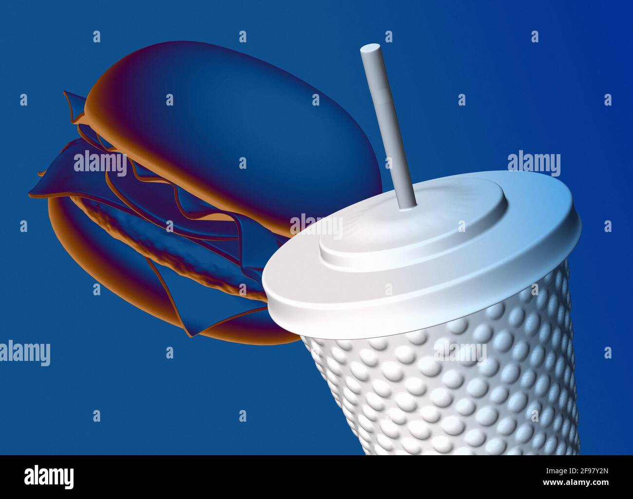 Junk Food, Illustration Stockfoto