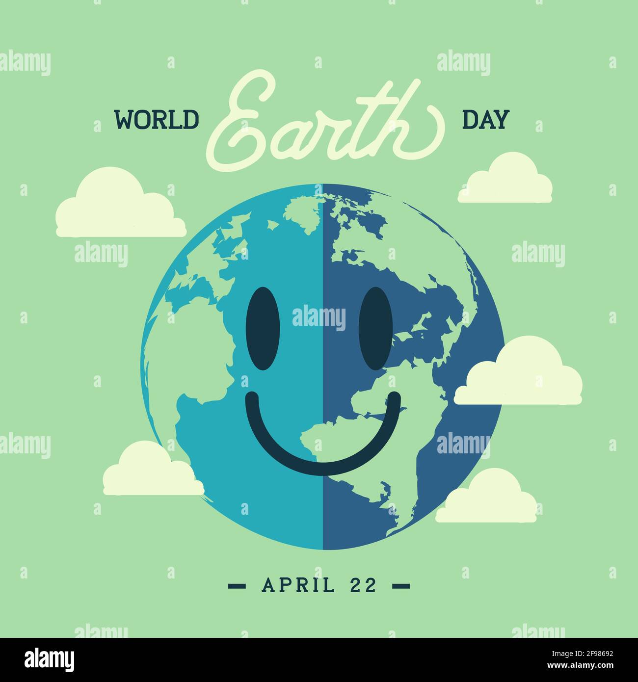 Poster zum Welttag der Erde, Vektorbanner für flache Illustrationen vom April 22 Stock Vektor