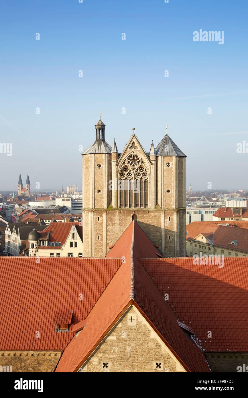 Deutschland, Niedersachsen, Braunschweig, St. Blasii Dom, Blick vom Rathausturm Stockfoto
