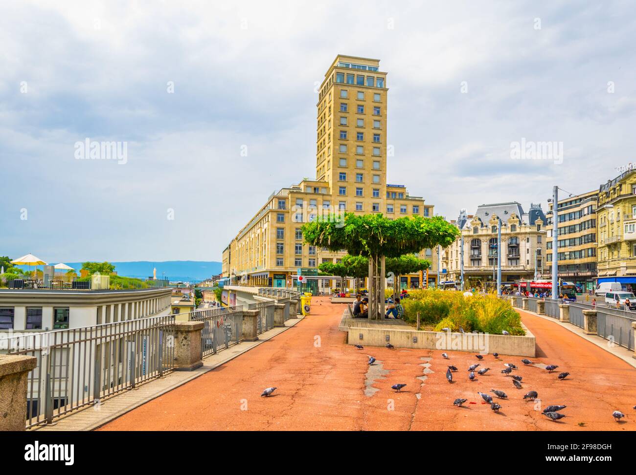 Bel-Air-Turm in Lausanne, Schweiz Stockfoto