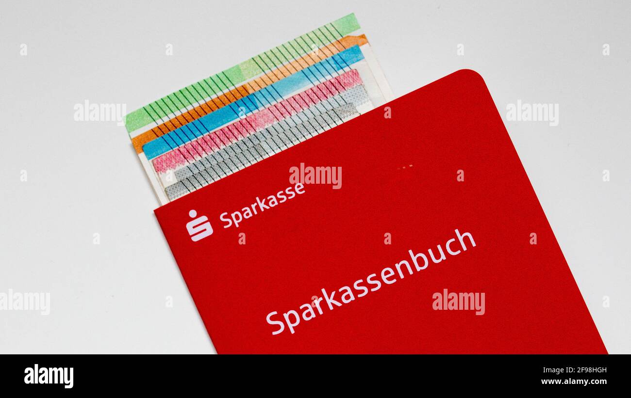 Banknoten, Euro, Sparkonto Stockfoto