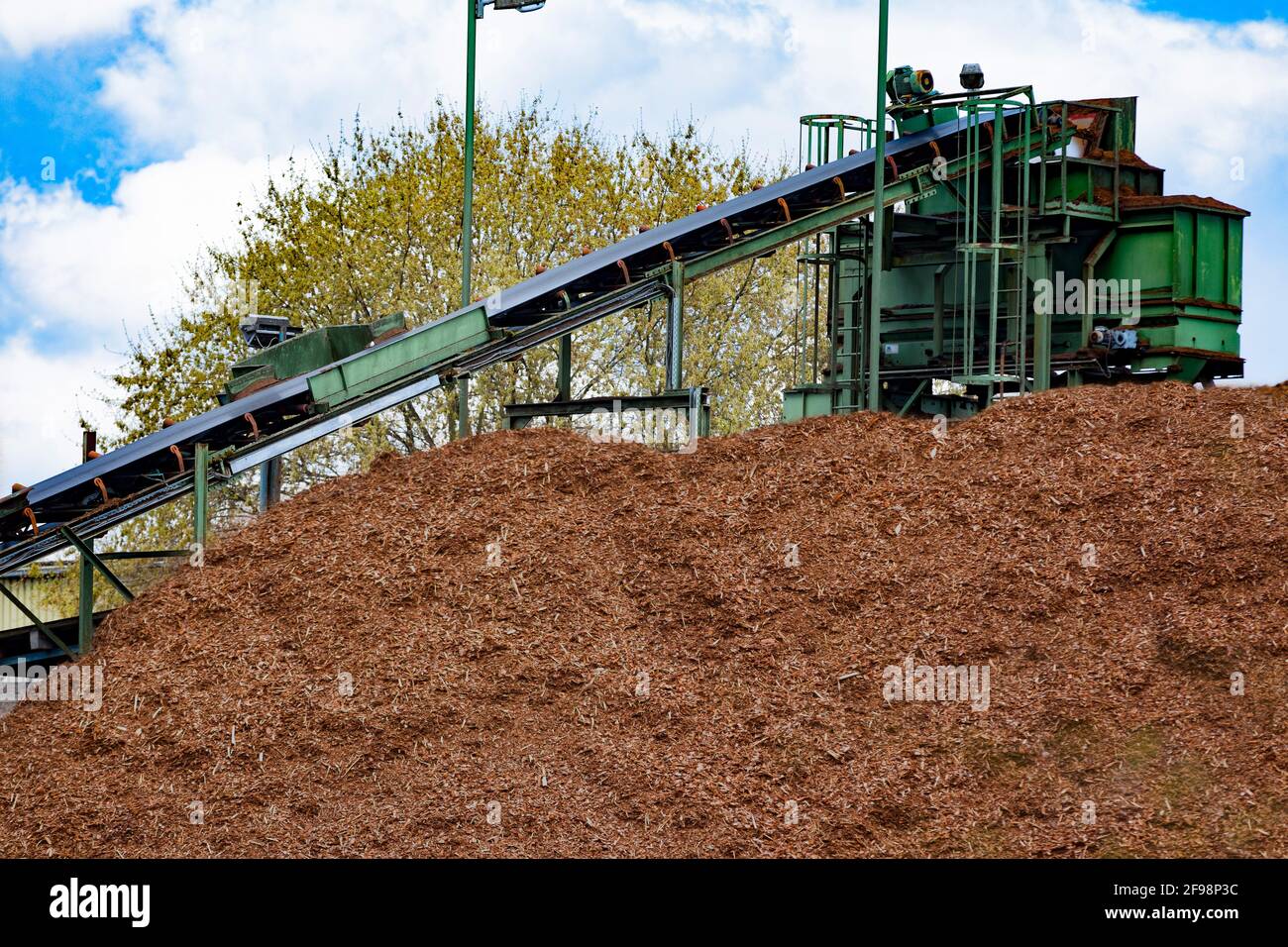 Förderband zur Torfgewinnung, Mardorf, Niedersachsen Stockfoto