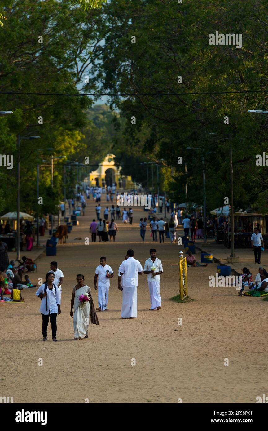 Sri Lanka, Kataragama, Kataragama Tempel, Besucher Stockfoto