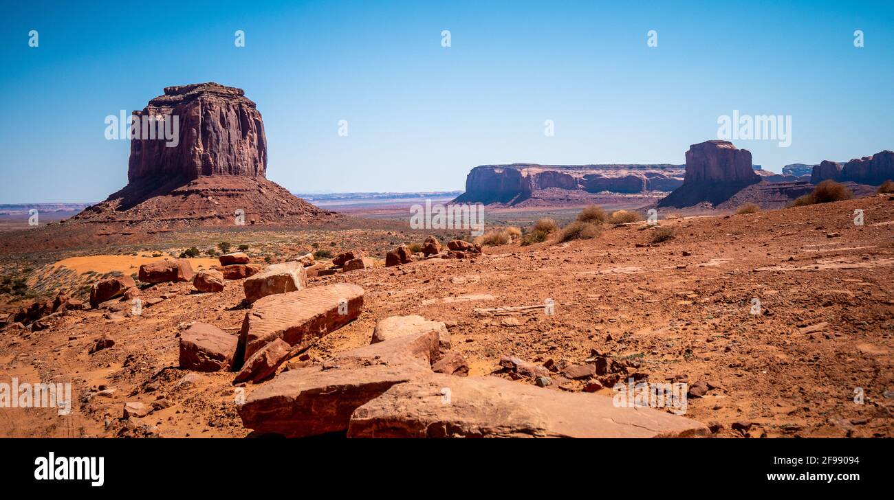 Erstaunliche Felsformationen im Monument Valley - Reisefotografie Stockfoto