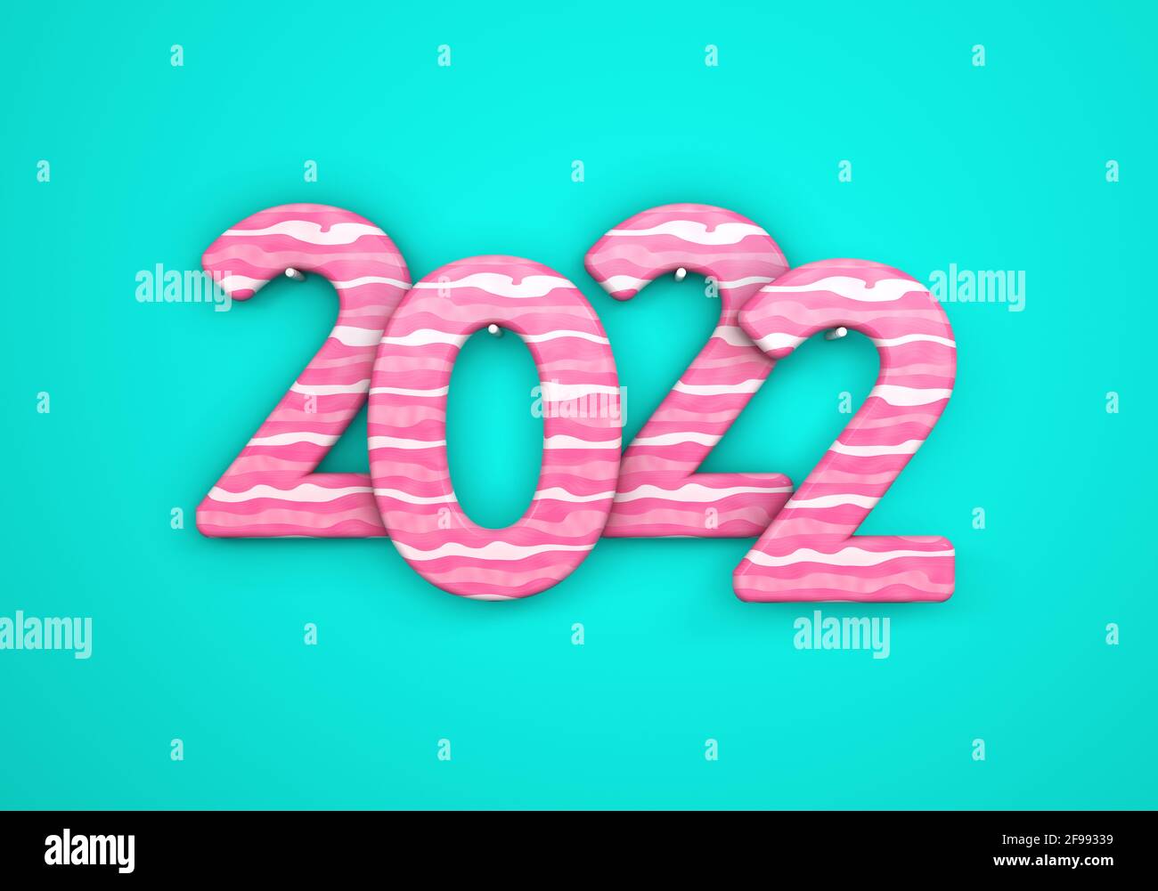 Neues Jahr 2022 Kreatives Designkonzept - 3D gerendertes Bild Stockfoto