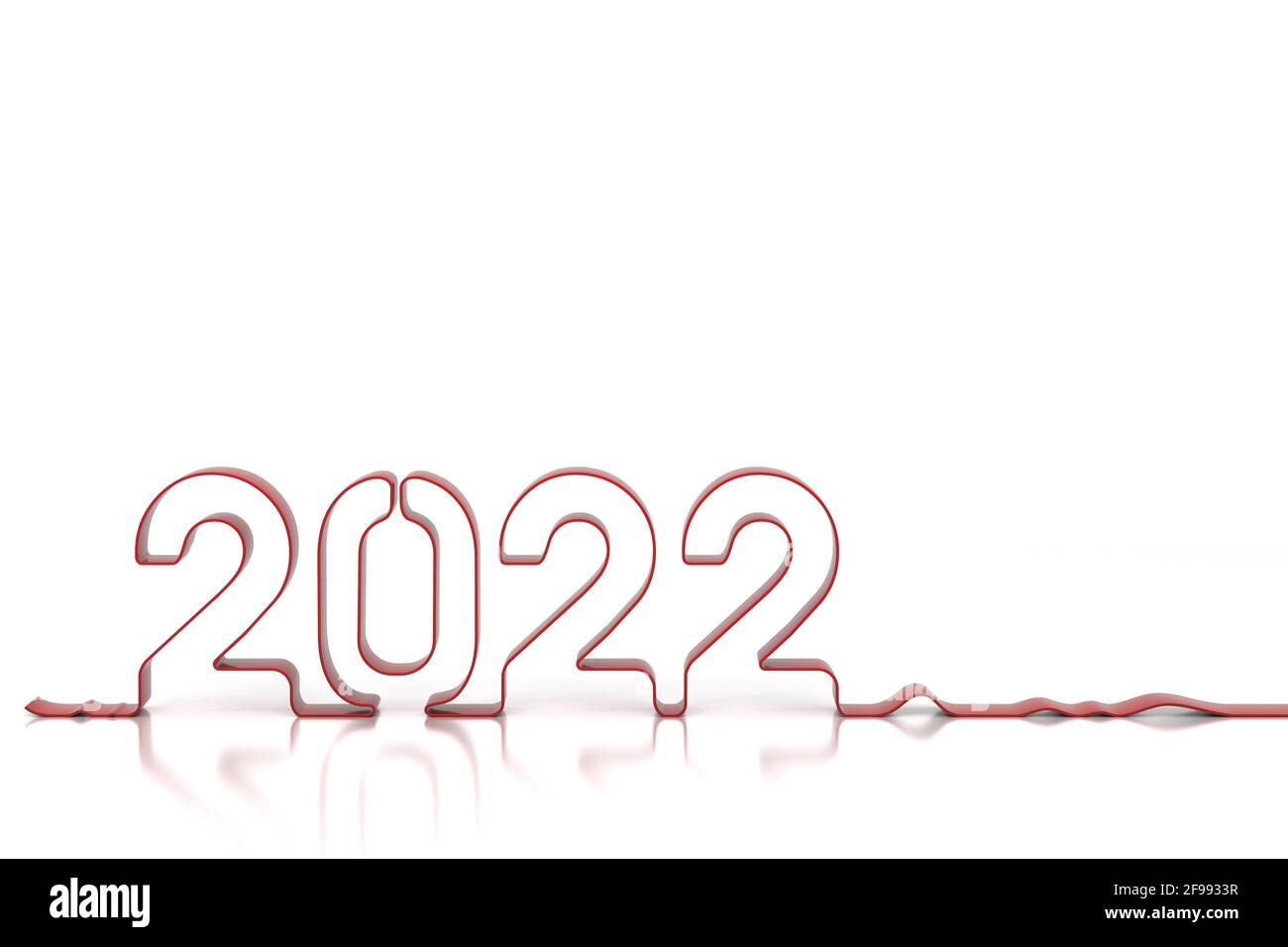 Neues Jahr 2022 Kreatives Designkonzept - 3D gerendertes Bild Stockfoto