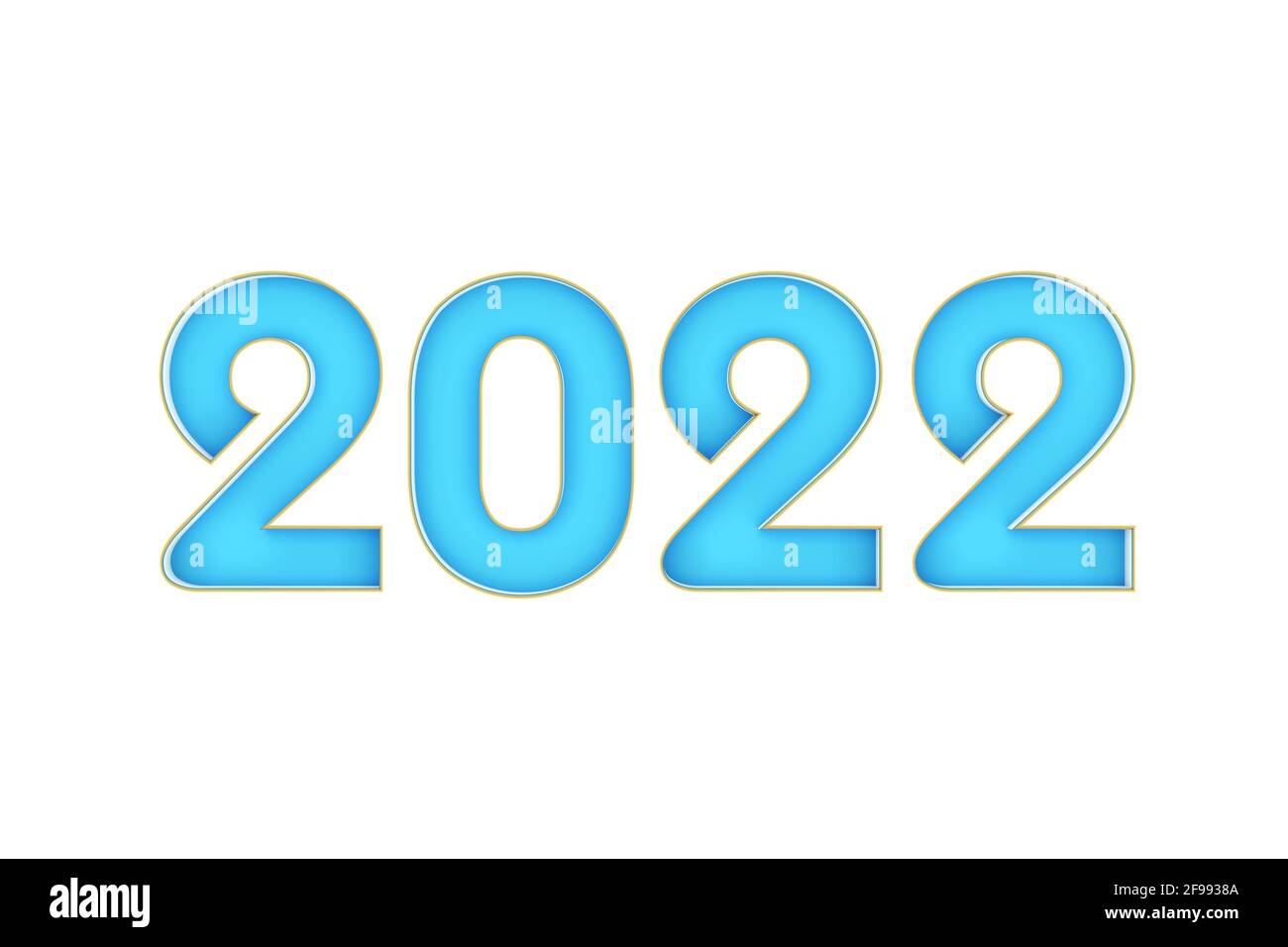 Neues Jahr 2022 Kreatives Designkonzept - 3D gerendertes Bild Stockfoto