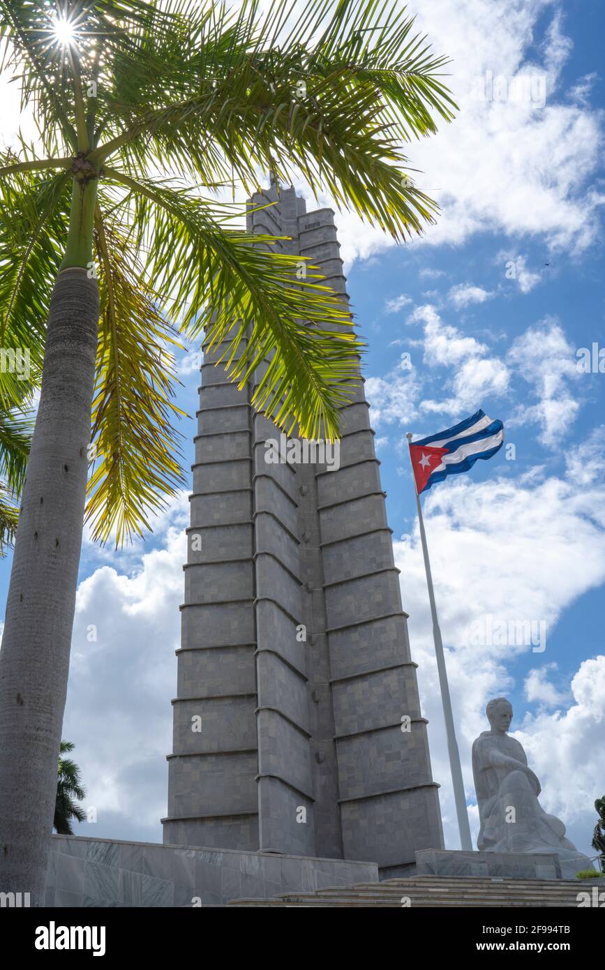 José Martí Monument Plaza de la Revolución im Stadtteil Vedado, Provinz Havanna, Kuba Stockfoto