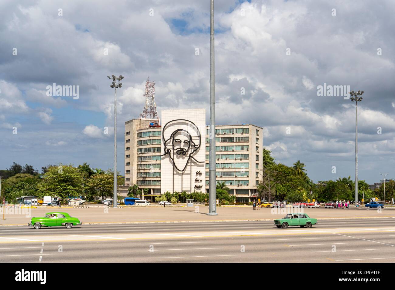 Informationsministerium an der Plaza de la Revolución im Stadtteil Vedado, Provinz Havanna, Kuba Stockfoto