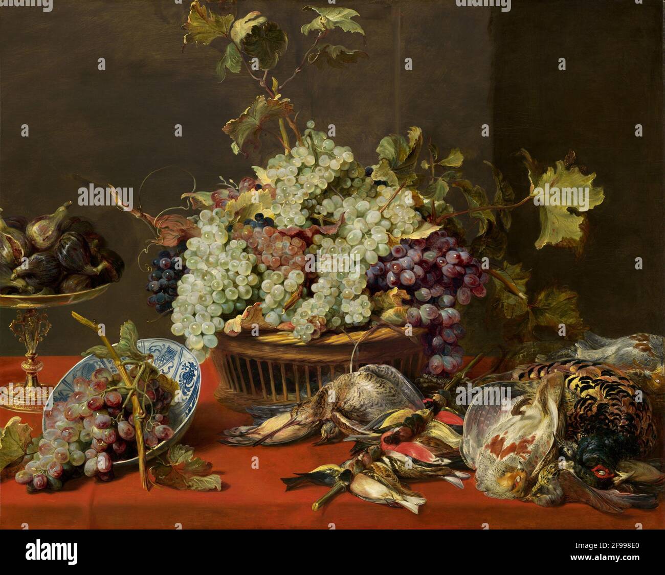 Stillleben mit Trauben und Spiel, c. 1630. Stockfoto