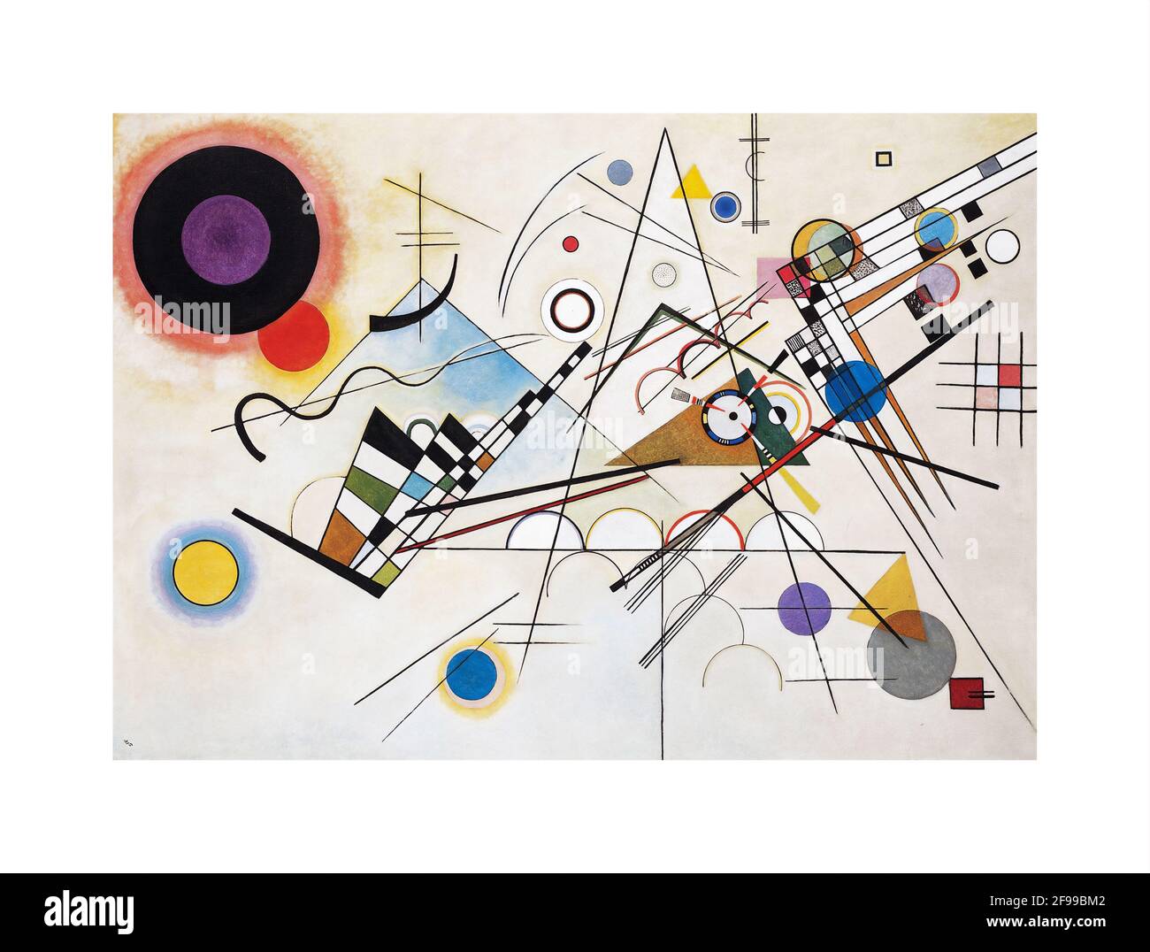 Komposition VIII, produziert im Jahr 1923 von dem russischen Künstler Wassily Kandinsky, ist ein Öl-auf-Leinwand-Gemälde im abstrakten Stil erstellt. Stockfoto