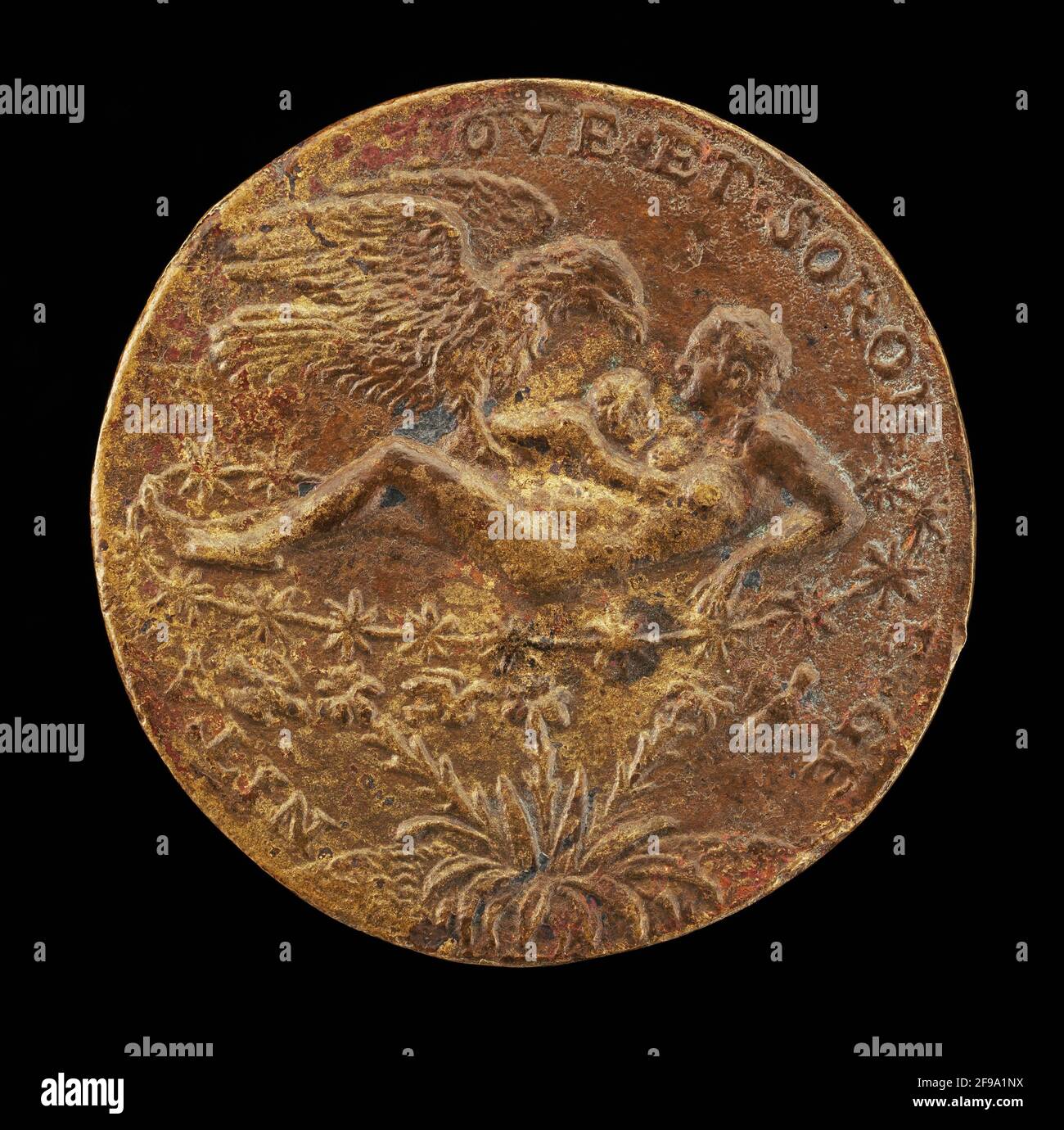 Jupiter als Adler bringt das Herculeskind zum Juno [umgekehrt], 1562. Stockfoto