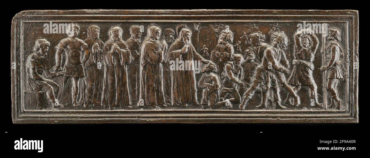 Heiliger Simeon von Polirone in Jerusalem, exorzizing Dämonen von Männern besessen, Modell wahrscheinlich c.. 1516... Stockfoto