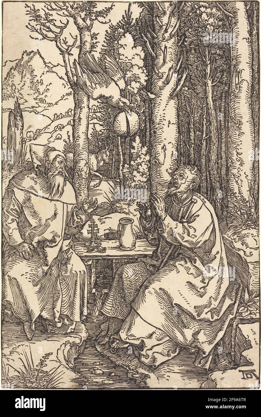 St. Anthony und St. Paul in der Wildnis, c. 1504. Stockfoto