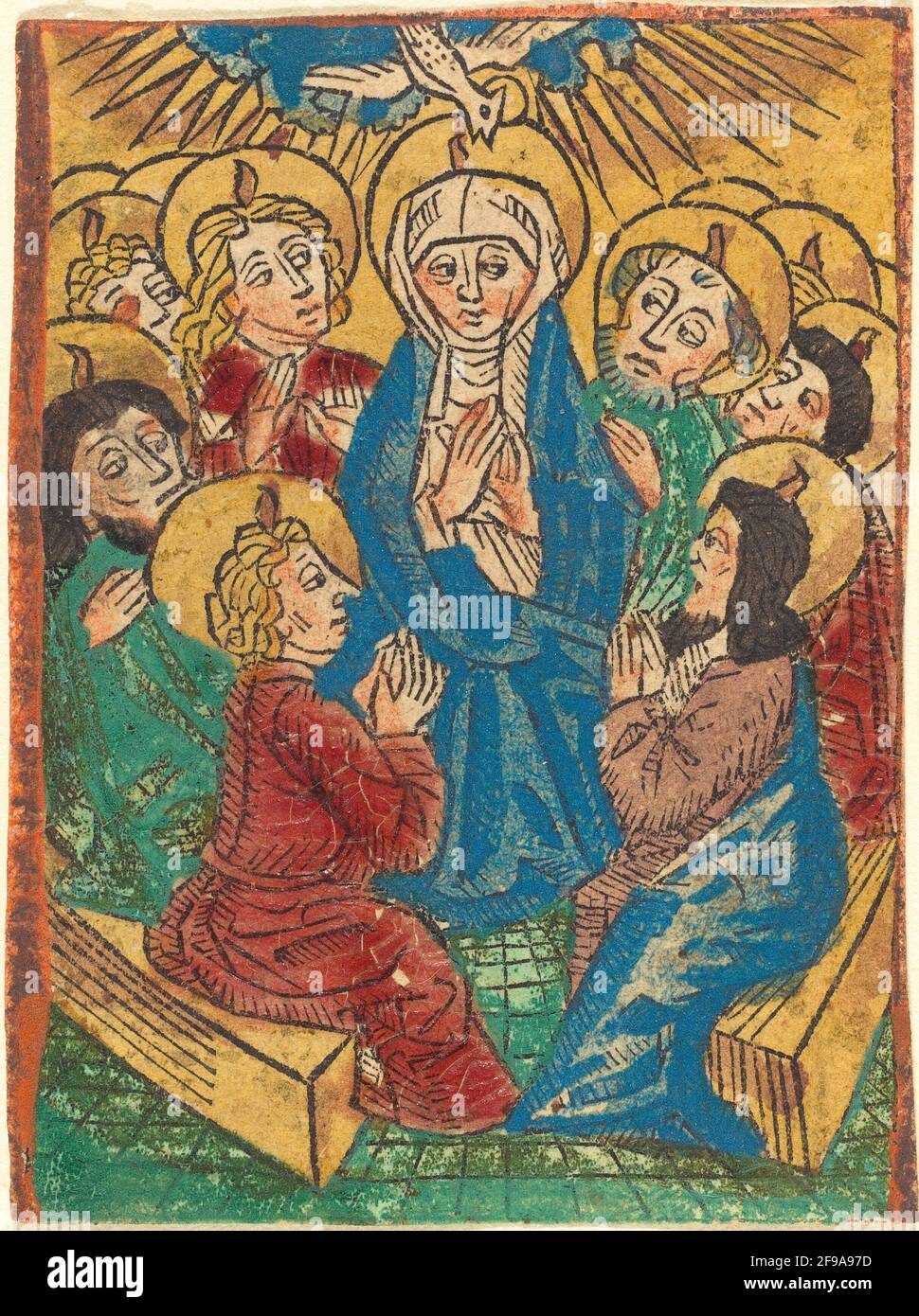 Die Herabkunft des Heiligen Geistes, c. 1490. Stockfoto