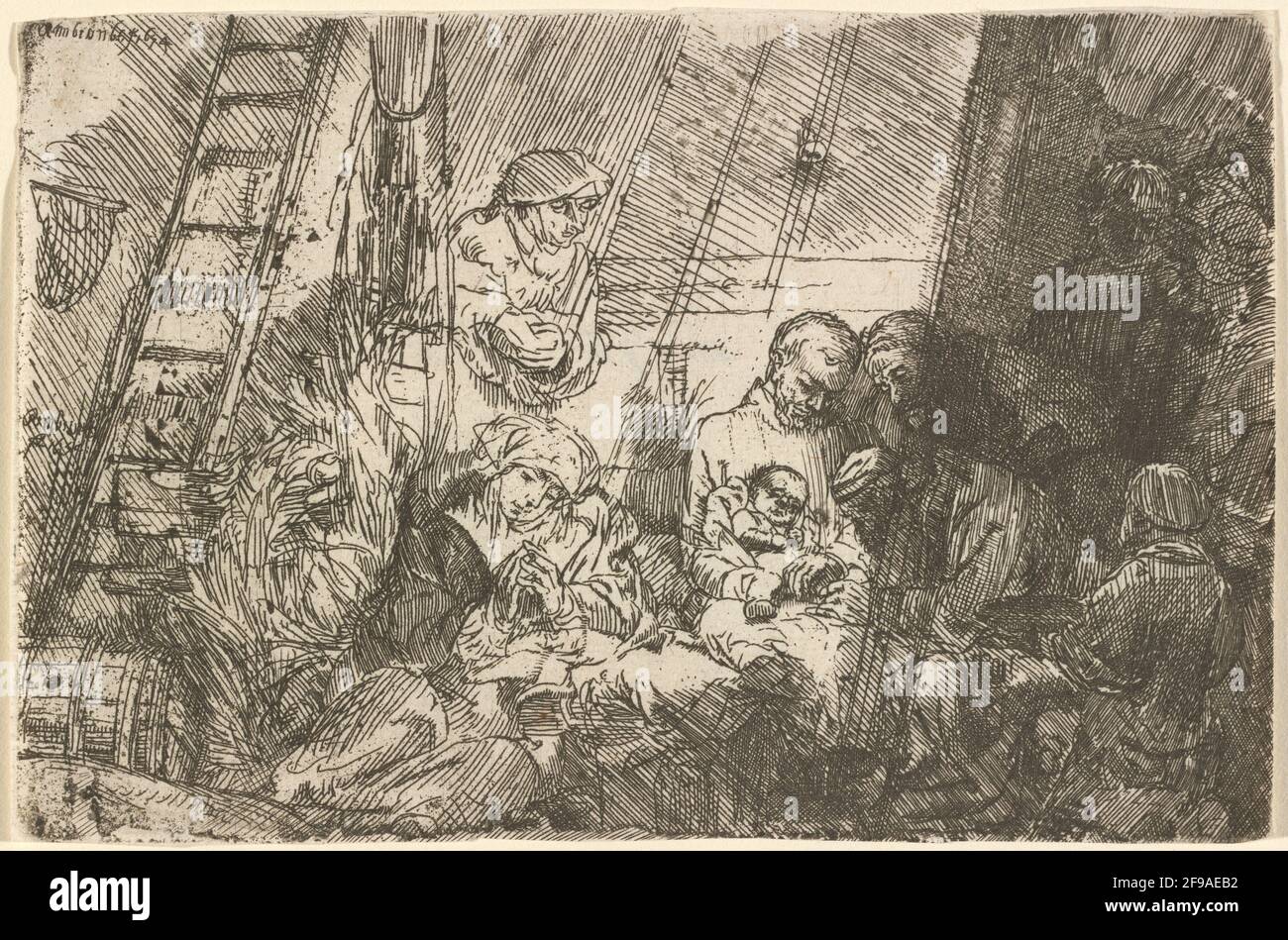 Die Beschneidung im Stall, 1654. Stockfoto
