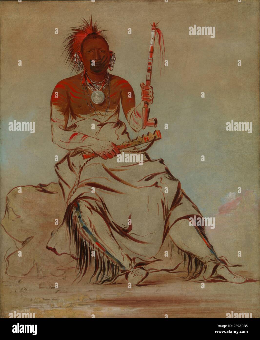 TE-ah'-ke-ra-l&#xe9;e-re-coo, The Cheyenne, A Republican Pawnee, 1832. Die Friedensmedaille deutet darauf hin, dass er während einer Kampagne nach Washington gegangen sein könnte, um eine Allianz zwischen den indianischen Nationen zu gewinnen. Stockfoto