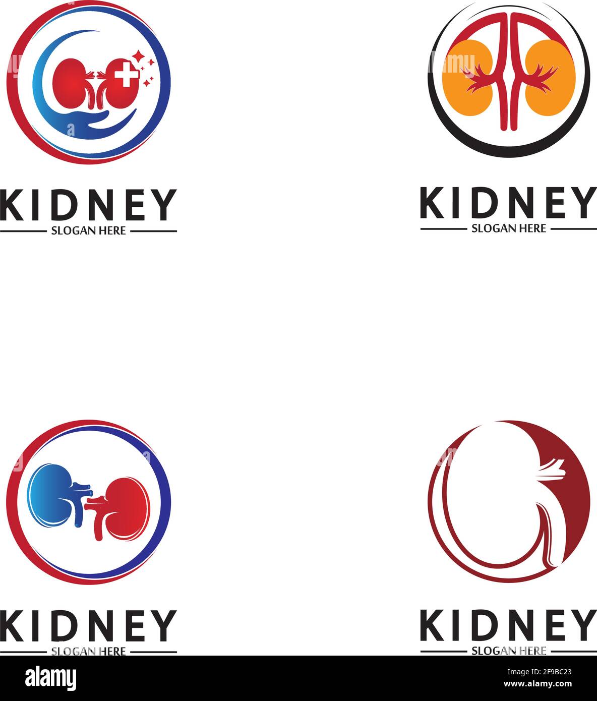 Gesundheit und Pflege Niere Logo Design Konzept. Vektorvorlage Für Urologie-Logo Stock Vektor